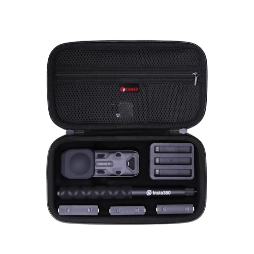 XANAD Hard Case for Insta360 X5 / X4 / X4 Air /X3 / X2 Action Camera,Black - color: Black