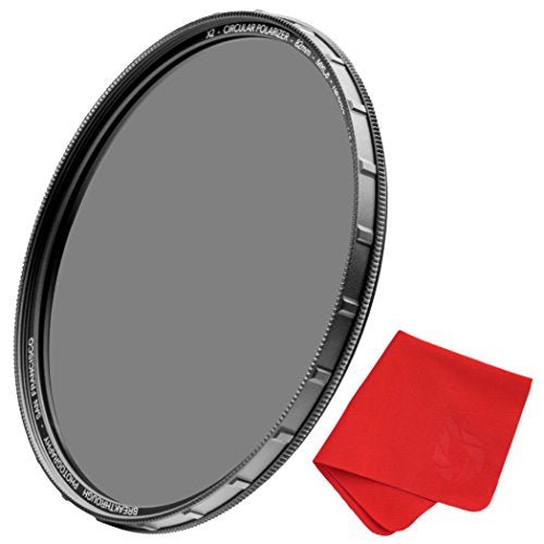 52mm X2 CPL Circular Polarizing Filter for Camera Lenses - AGC Optical Glass Polarizer Filter with Lens Cloth - MRC8 - Nanotec Coatings - Weather Sealed by Breakthrough Photography - size: 52mm