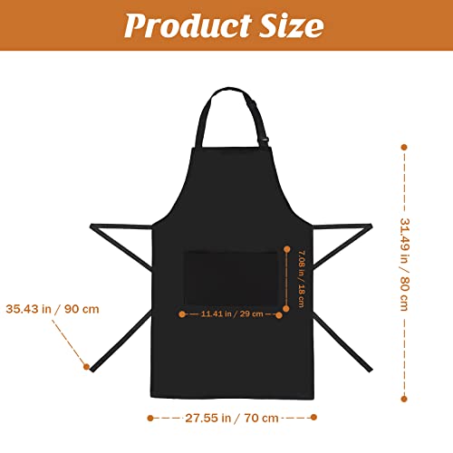 4 Packs Waterproof Cooking Chef Bib Aprons with 2 Pockets for Men Women - color: Black