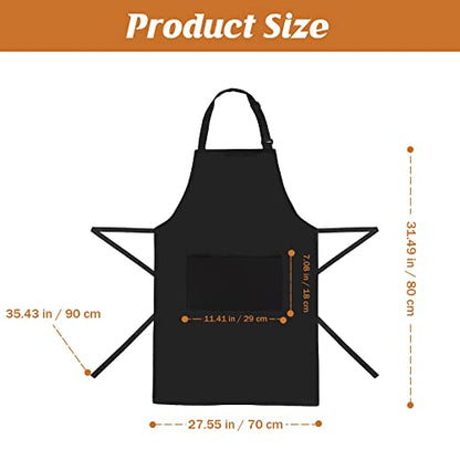 4 Packs Waterproof Cooking Chef Bib Aprons with 2 Pockets for Men Women - color: Black