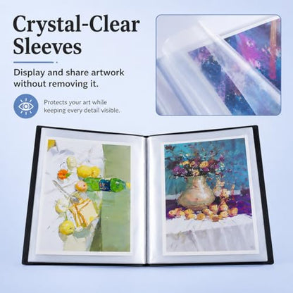 Diamond Art Portfolio Book 22"×16" (55cm×40cm), 30sleeves, A2, Clear - color: Clear