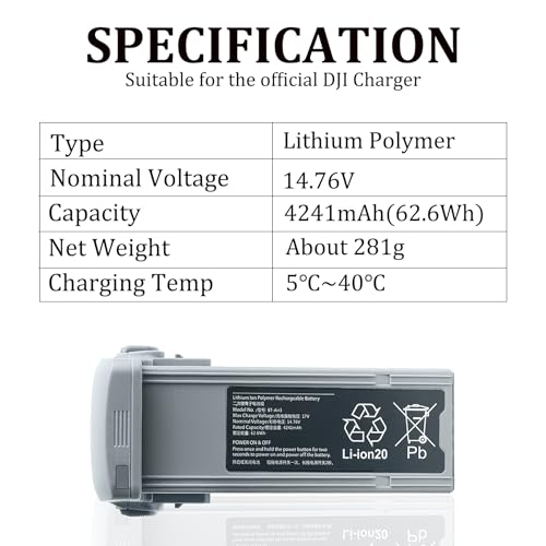 Air 3S Battery for DJI, 4241mAh-14.76V Intelligent Flight Battery for DJI Air 3 Series Drone Replacement