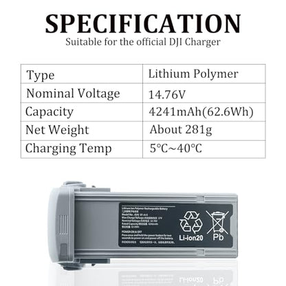 Air 3S Battery for DJI, 4241mAh-14.76V Intelligent Flight Battery for DJI Air 3 Series Drone Replacement