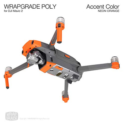 Wrapgrade Poly Skin Compatible with DJI Mavic 2 | Accent Color (NEON Orange) - color: NEON ORANGE