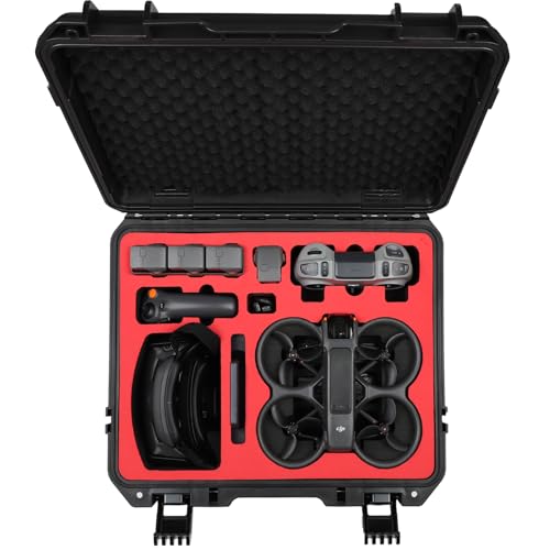 Waterproof Hard Case for DJI Avata 2 Fly More Combo with Goggles 3, Holds Up to 8 Batteries, Fits RC Motion 3 & FPV Remote Controller 3, Shockproof Travel Storage Case for Drone Accessories