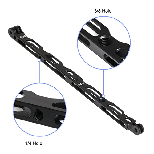 HSU All Aluminum Alloy Extension Arm Kit (11.8”/6.5”/3.3”) (Black, 7 Pcs) - color: Black