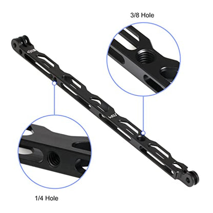 HSU All Aluminum Alloy Extension Arm Kit (11.8”/6.5”/3.3”) (Black, 7 Pcs) - color: Black