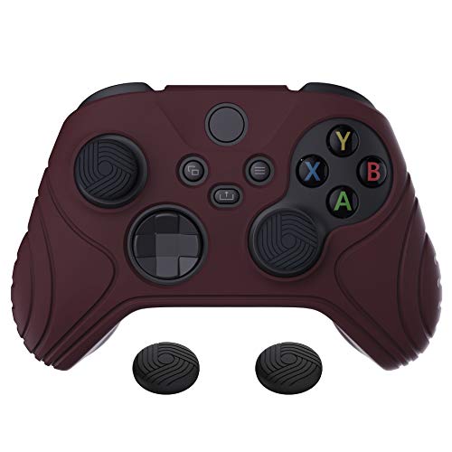 eXtremeRate PlayVital Samurai Edition Anti-Slip Controller Grip Silicone Skin for Xbox Core Controller, Ergonomic Protective Case Cover for Xbox Series S/X w/Thumb Grips - Wine Red - color: Wine Red