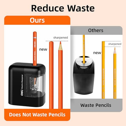 Deli Electric Pencil Sharpener, Battery Operated Portable Pencil Sharpener - color: Black