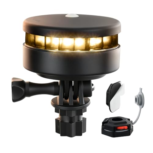 Kayak Lights for Night Kayaking,Boat Navigation Lights Battery Powered,Waterproof Portable White Kayak Stern Light for Paddle Board,Dinghy - color: White 360° (Screw & Track & Adhesive Mount)