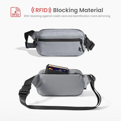 tomtoc 1.5L Sling Bag with RFID Blocking Crossbody Chest Pack for Men Women - color: Light Gray, size: 1.5L