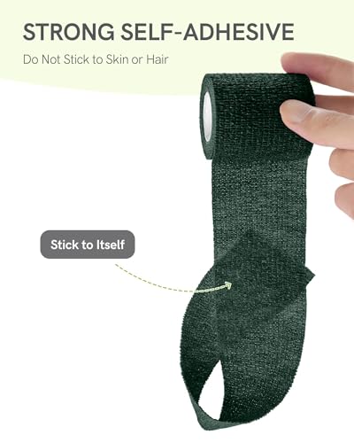 FriCARE Self Adhesive Bandage Wrap, Medical Tape in First Aid Kit - color: Hunter Green