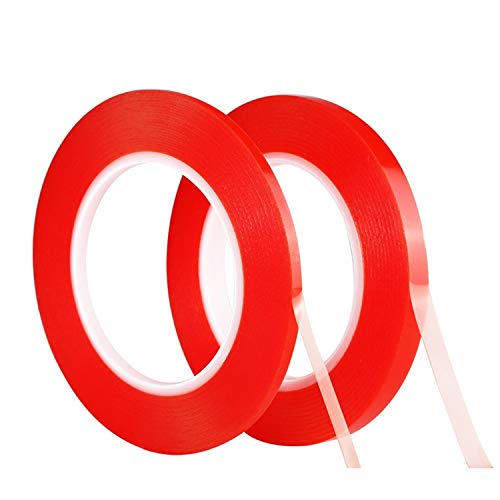 Kaisiking 5mm/10mm x 25M Double Sided Transparent Acrylic Tape - size: 2pcs (5mm+10mm)