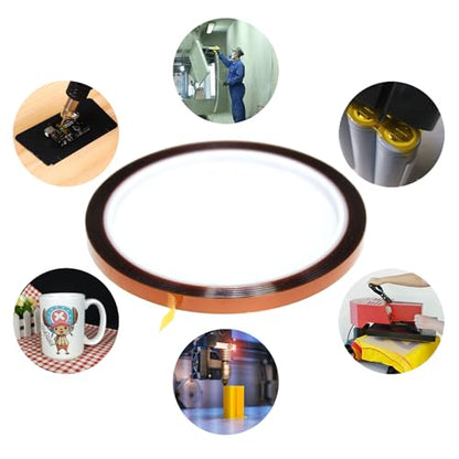 1/8''×33M High Temperature Resistant Polyimide Tape,No Residue Heat Tape