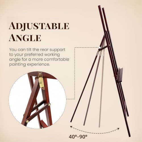 Conda Heavy Duty A-Frame Wood Easel, Adjustable Wooden 90" Stand for Sign - color: PineWood