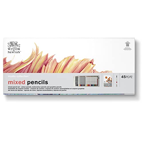 Winsor & Newton Studio Collection, Mixed Pencil Box Set, 45 piece - style: 45 Piece Mixed Pencil Set