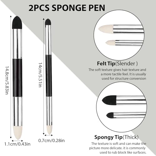 N NOROCME 10 PCS Blending Stumps,Sponge Pens and Sandpaper Pencil Sharpener - size: 10 count