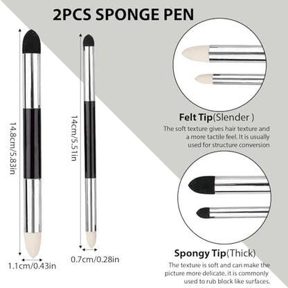 N NOROCME 10 PCS Blending Stumps,Sponge Pens and Sandpaper Pencil Sharpener - size: 10 count