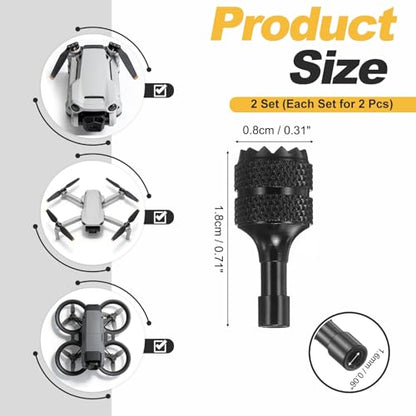 MECCANIXITY 2 Set Aluminum Controller Stick, Replacement Joystick Remote Controller Joystick Stick for Mini4 Pro Air3S Drone Remote Accessories, Black - color: Black