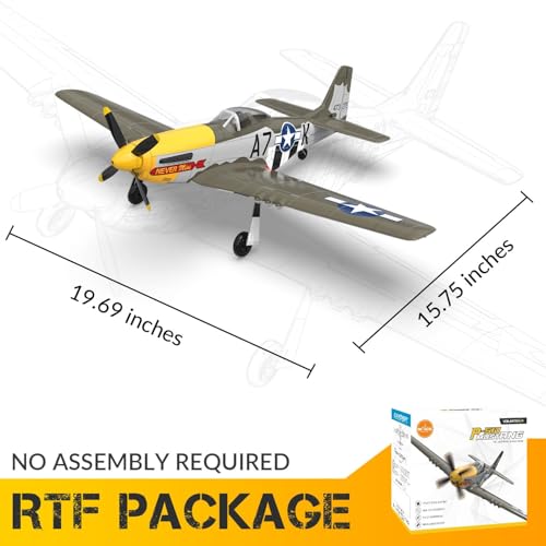 P51 Mustang RC Plane 4 Channel Brushless 500mm for Adults Outdoor