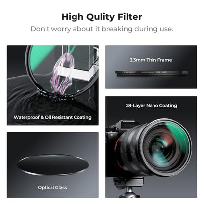 K&F CONCEPT 72mm ND64 ND Lens Filter (6-Stop Fixed Neutral Density Filter) - size: 72mm