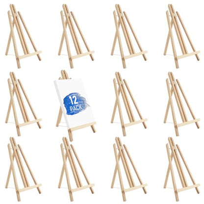 Falling in Art 16 Inch Tabletop Display Wood Easel Stand,12 Pack - style: 16"- 12p