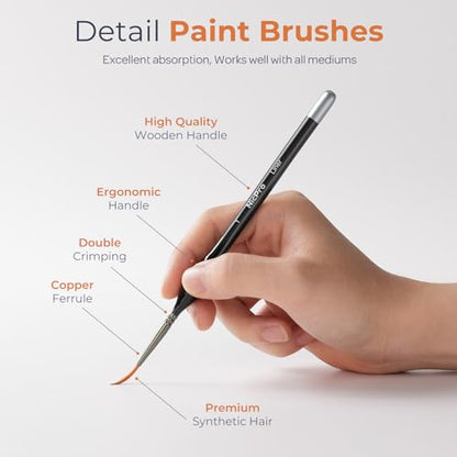 Nicpro Miniature Paint Brushes Drybrush - 21PCS Model Paint Brush Set - size: 21 PCS