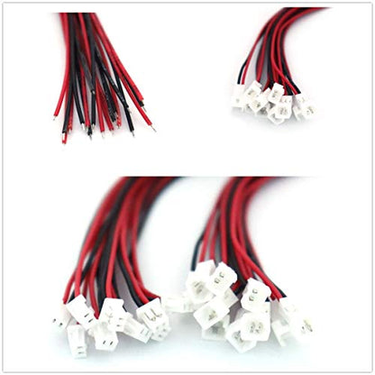 FainWan 20 Pairs JST 1.25mm 2 Pin Micro Male Female Connector Plug 80mm Wires Cables