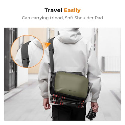 K&F CONCEPT Large Camera Sling Bag, Everyday Shoulder Bag - color: 12 Green Large