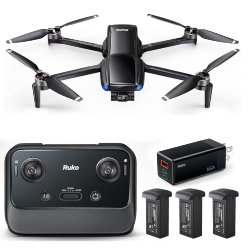 Ruko Drone with 4K UHD Camera for Adults with 3-Axis Gimbal and Ruko PD65W USB C Charger