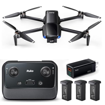 Ruko Drone with 4K UHD Camera for Adults with 3-Axis Gimbal and Ruko PD65W USB C Charger