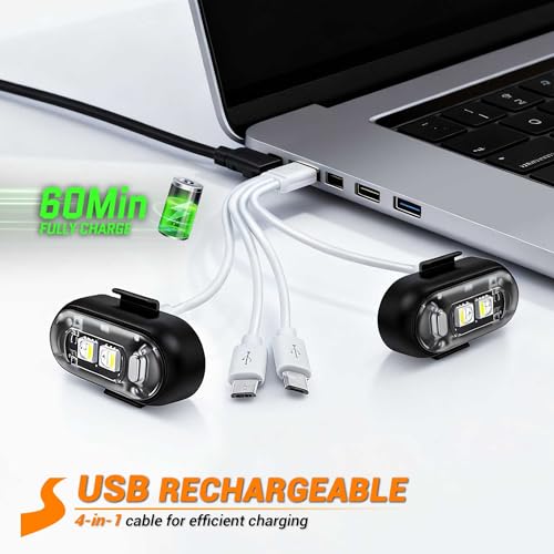 8Pcs Wireless LED Strobe Lights, High Brightness Wireless LED Strobe Light, 8 Colors 10 Flash Modes USB Charging Waterproof Anti-Collision Led Flashing Emergency Warning Light for Car Drone