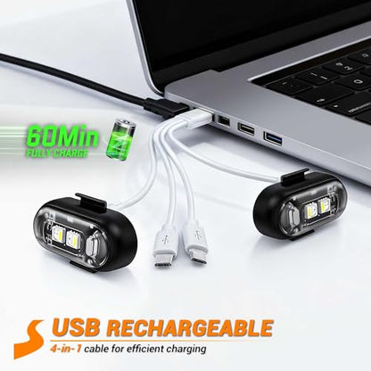 8Pcs Wireless LED Strobe Lights, High Brightness Wireless LED Strobe Light, 8 Colors 10 Flash Modes USB Charging Waterproof Anti-Collision Led Flashing Emergency Warning Light for Car Drone