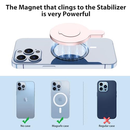 Magnetic Phone Clamp for DJI, Adapter Mount Clip for DJI Gimbal Accessory - color: Pink