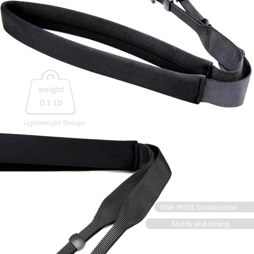 Camera Neck Strap Thin,Binocular Strap with Neoprene Padding,Camera Lanyard,Digital Mirrorless Camera Strap for Photographers,Washable,Black,58 Inch