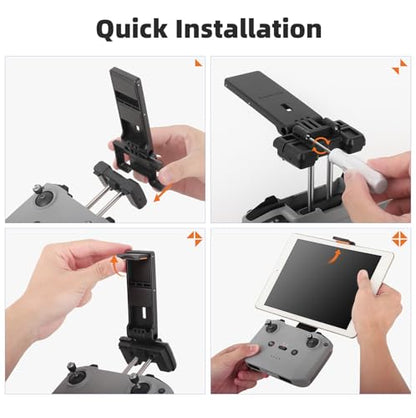 Adjustable Tablet Extended Bracket Holder For DJI NEO/Mini4 Pro/AIR3S Drone Remote Controller Tablet Clip Stand Mount Holder Accessory (Black) - color: Black