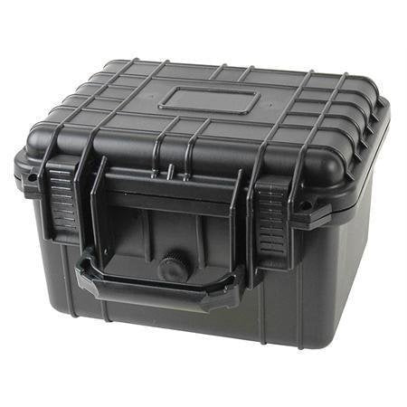 Duratool Black Weatherproof Equipment Case, Polypropylene Construction with Foam Insert, 10.5" x 9.5" x 7“ (L x W x H)