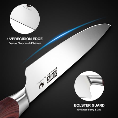 HOSHANHO 5PCS Japanese Kitchen Knife Set, Sharp Chef Knives & Wood Handle - size: 5 Pieces Knife Set