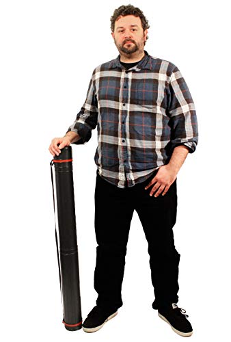 VViViD Extra Large Black Plastic Telescoping Transit Poster & Document Storage Tube w/Adjustable Nylon Carrying Strap (Large (25" x 4")) - size: Large (25" x 4")
