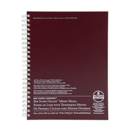 Bee Paper - 9"x 9" Super Deluxe Mixed Media Sketching Pad, 60 Sheets - size: 9-inch x 9-inch, 60 Sheet Wire Bound Pad