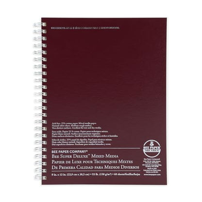 Bee Paper - 9"x 9" Super Deluxe Mixed Media Sketching Pad, 60 Sheets - size: 9-inch x 9-inch, 60 Sheet Wire Bound Pad