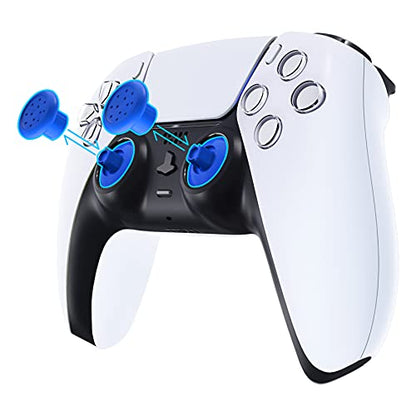 eXtremeRate ThumbsGear Interchangeable Ergonomic Thumbstick for PS5 Controller, for PS4 All Model Controller - 3 Height Domed and Concave Grips Adjustable Joystick - Blue - color: Blue