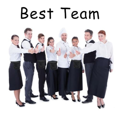 Server Apron, 9.84x7.32Inch Restaurant Waitress Accessories Bag - color: Black-upgraded