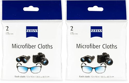 Zeiss MicroFiber Lens Cleaning Cloth (Pack of 4) JUMBO SIZE