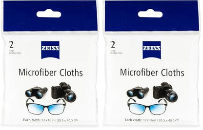 Zeiss MicroFiber Lens Cleaning Cloth (Pack of 4) JUMBO SIZE