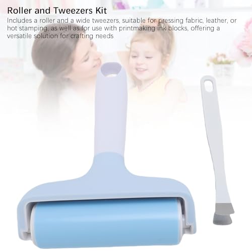 Pssopp Brayer Roller Printmaking Brayers Rubber Roller Brayer Rollers Hard Rubber,Rubber Roller Brayer for Printmaking Ink Wallpapers Stamping Gluing (Light Blue) - color: Light Blue