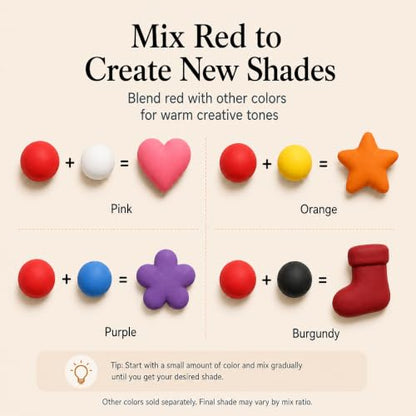 Red Air Dry Foam Clay 100g/3.5oz, Soft & Easy to Mold - color: Red