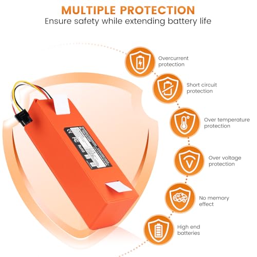 14.4V 6500mAh Replacement Battery for Roborock S4 S5 S50 S6 S7 S7 Max