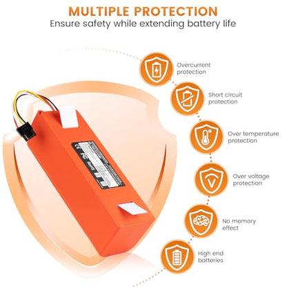 14.4V 6500mAh Replacement Battery for Roborock S4 S5 S50 S6 S7 S7 Max