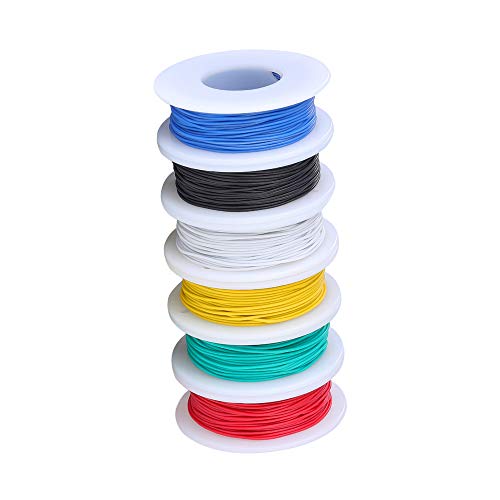 TUOFENG 28awg Flexible Silicone Wire, 43 ft Each - size: 28 AWG Stranded 6 Colors 43 ft